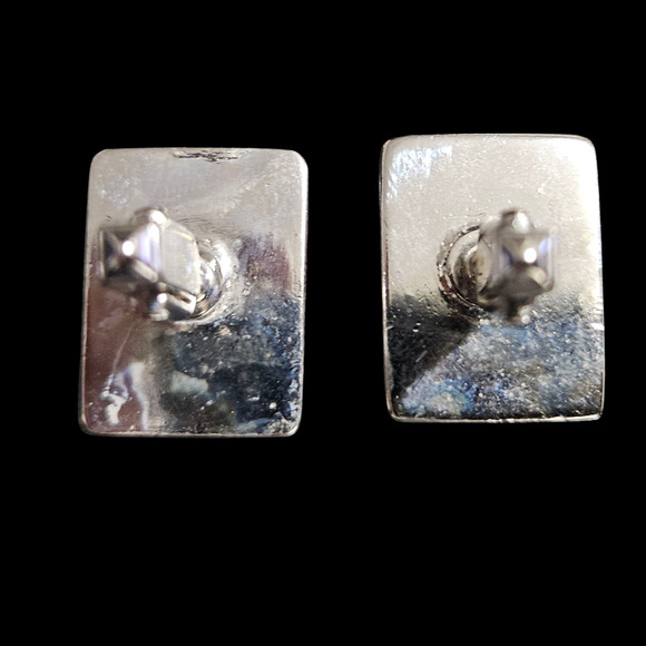 Vintage Silver Tone Cufflinks Horse Head Design Rectangular 17x22mm - Picture 3 of 5